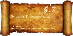 Gutsch Kreszcencia névjegykártya